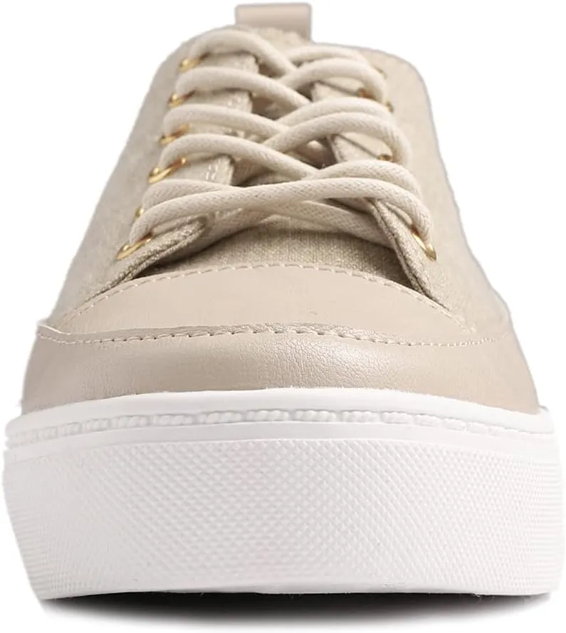 FEVERSOLE Women's Fashion Platform Vegan Leather Daily Casual Lace Up Sneaker