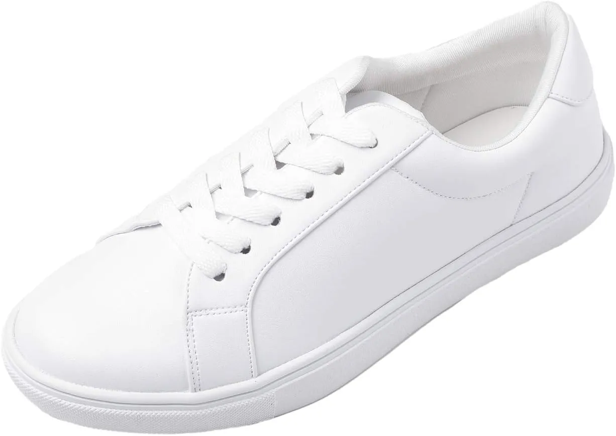 FEVERSOLE Women's Featured PU Leather Colorful Lace Up Sneaker