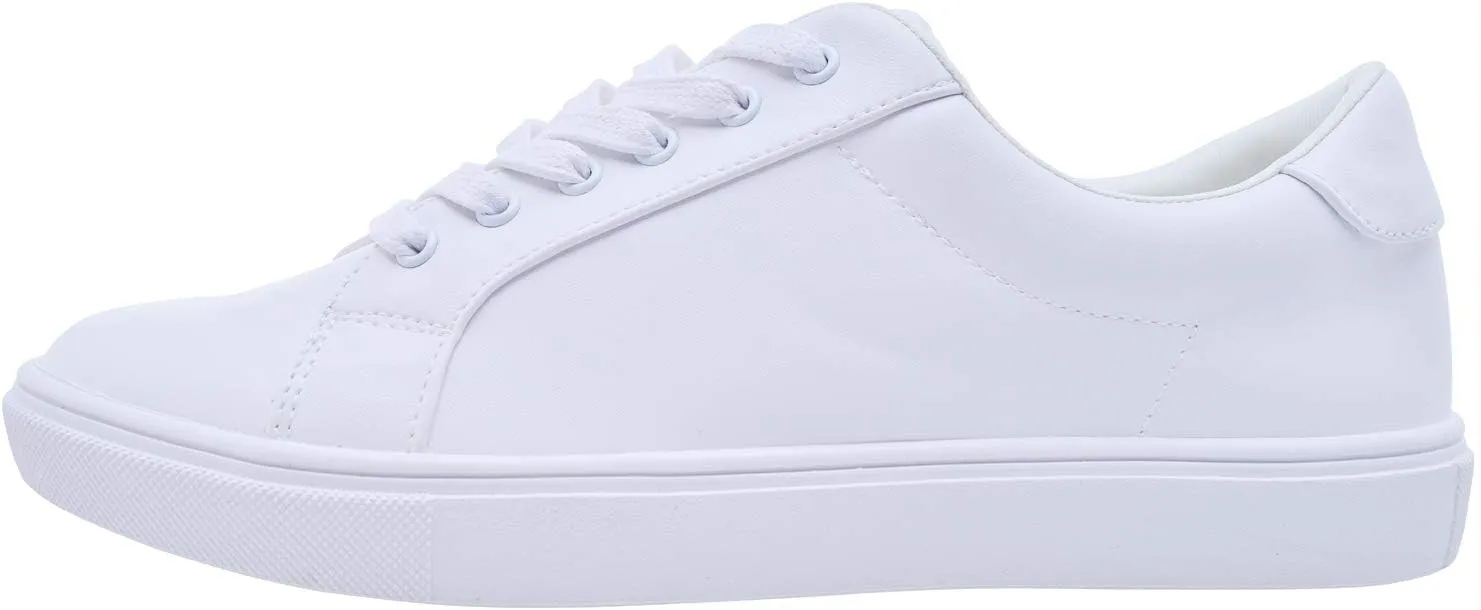 FEVERSOLE Women's Featured PU Leather Colorful Lace Up Sneaker