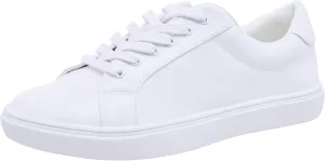 FEVERSOLE Women's Featured PU Leather Colorful Lace Up Sneaker