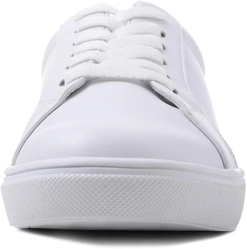 FEVERSOLE Women's Featured PU Leather Colorful Lace Up Sneaker