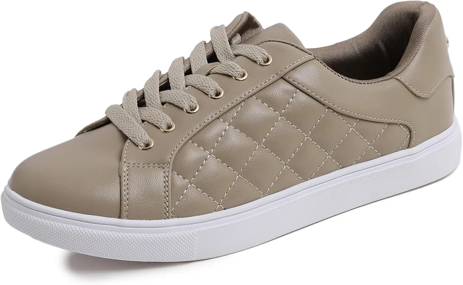 FEVERSOLE Women's Featured PU Leather Colorful Lace Up Sneaker