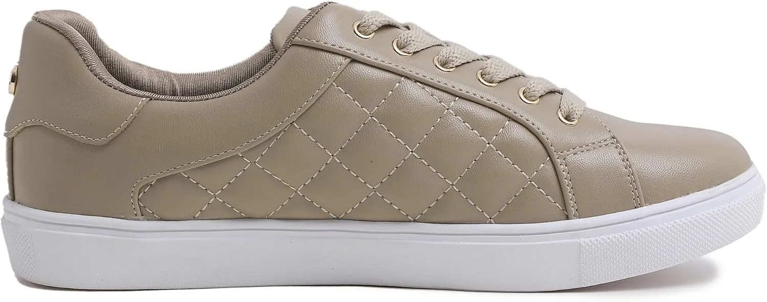 FEVERSOLE Women's Featured PU Leather Colorful Lace Up Sneaker