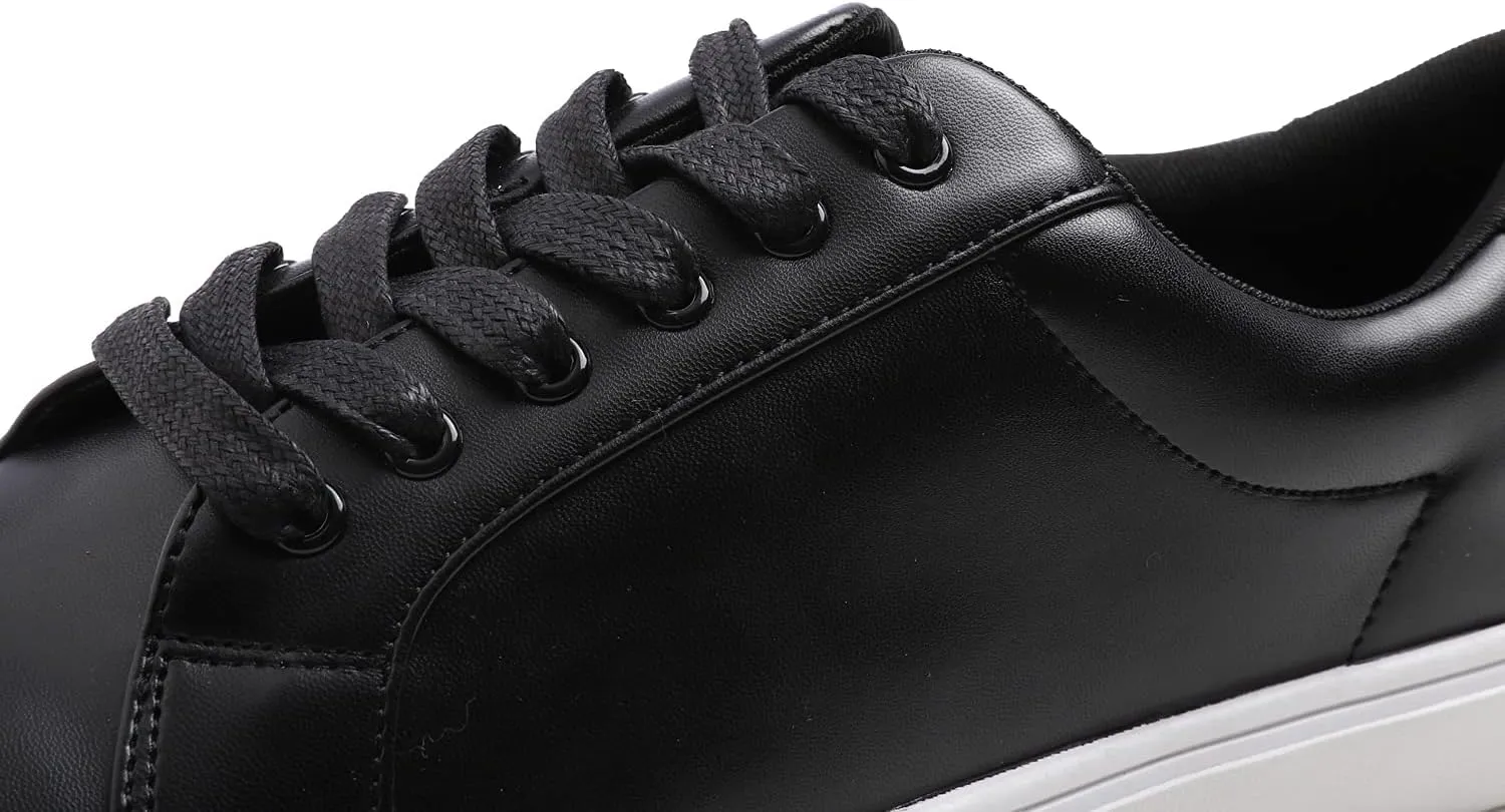 FEVERSOLE Women's Featured PU Leather Colorful Lace Up Sneaker
