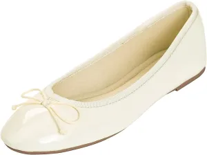 FEVERSOLE Women's Macaroon Colorful Memory Foam Cushion Insock Patent Ballet Flat