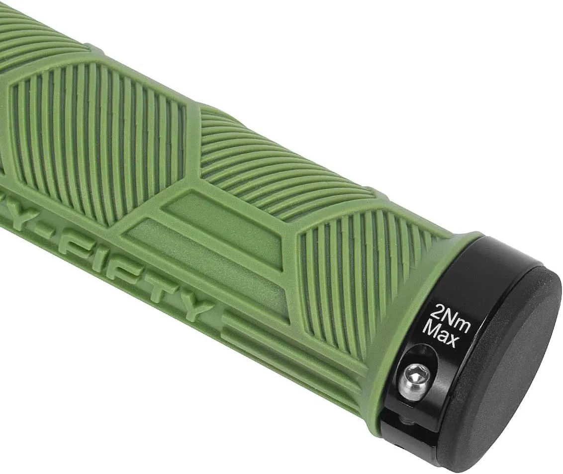 FIFTY-FIFTY Double Lock-On Mountain Bike Grips, Bicycle Handlebar Locking Grips, Non-Slip MTB Handle