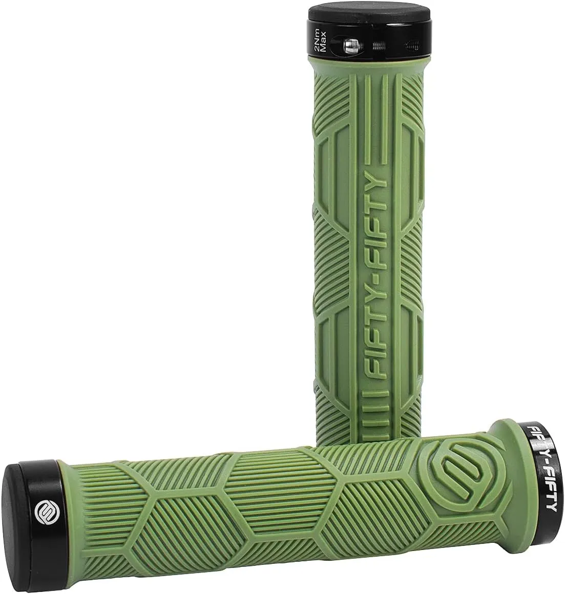 FIFTY-FIFTY Double Lock-On Mountain Bike Grips, Bicycle Handlebar Locking Grips, Non-Slip MTB Handle