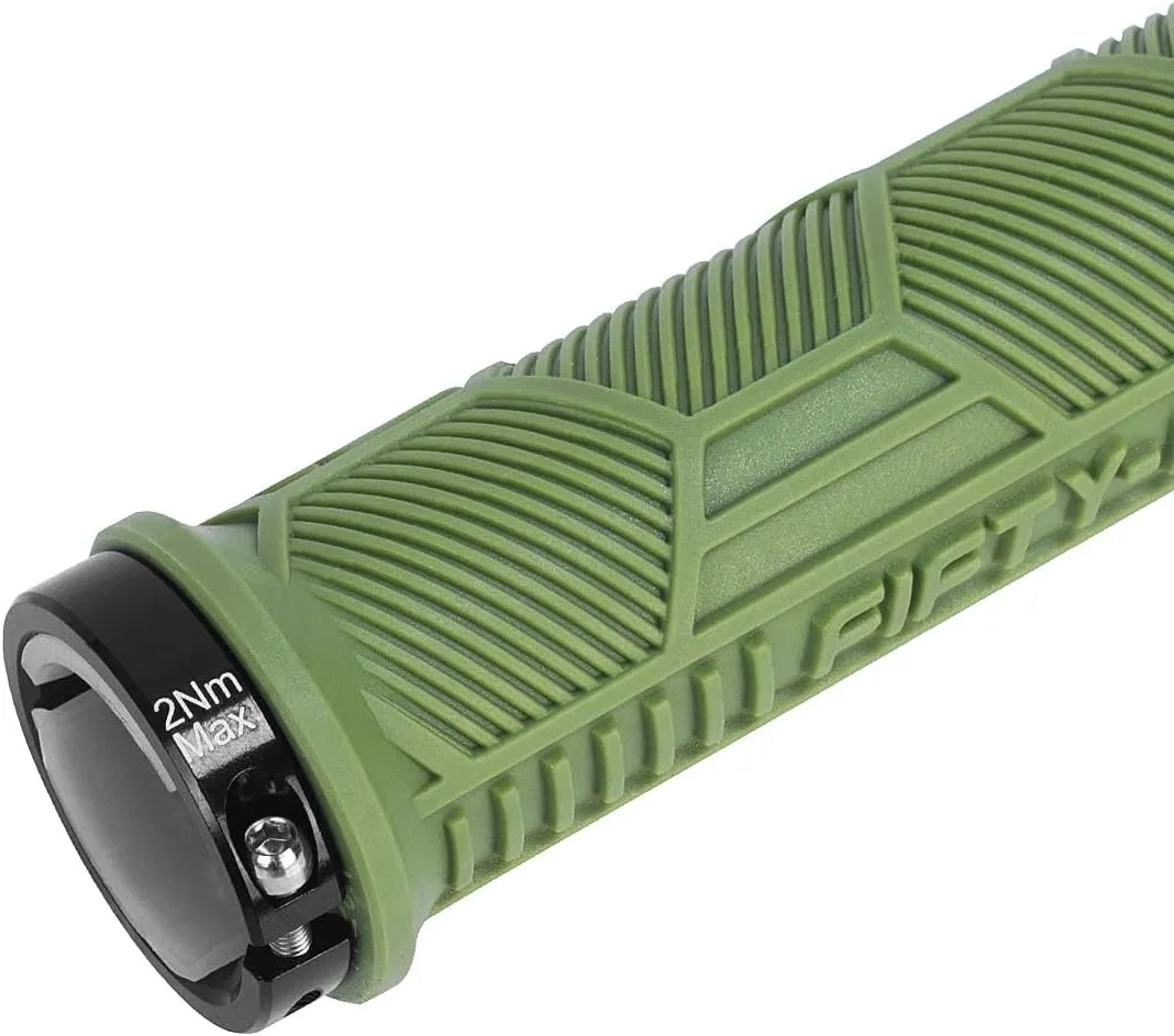 FIFTY-FIFTY Double Lock-On Mountain Bike Grips, Bicycle Handlebar Locking Grips, Non-Slip MTB Handle