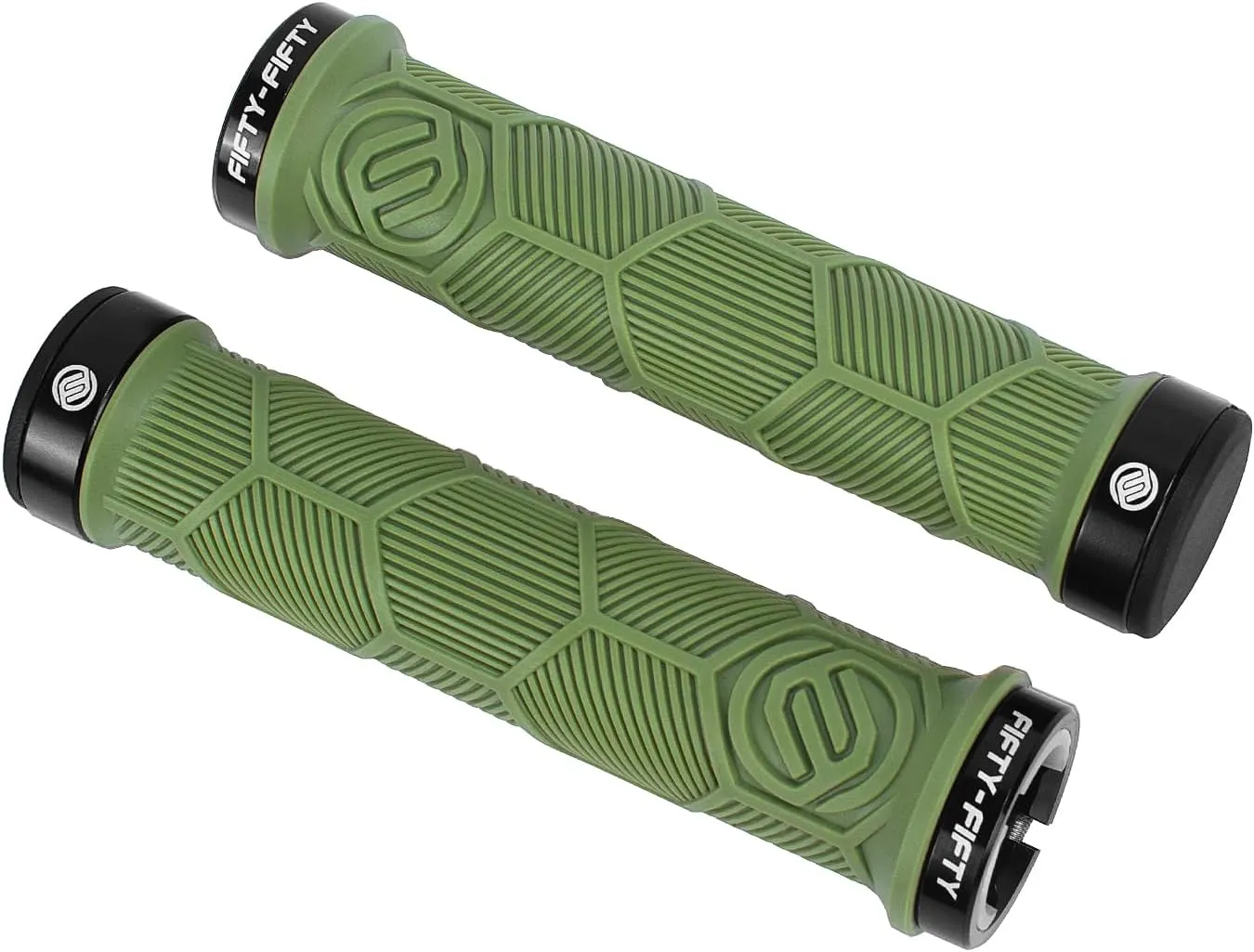 FIFTY-FIFTY Double Lock-On Mountain Bike Grips, Bicycle Handlebar Locking Grips, Non-Slip MTB Handle