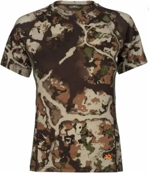 First Lite Women's Wick Short Sleeve Crew Shirt - Ultralight Merino Wool Camo Hunting T-Shirt