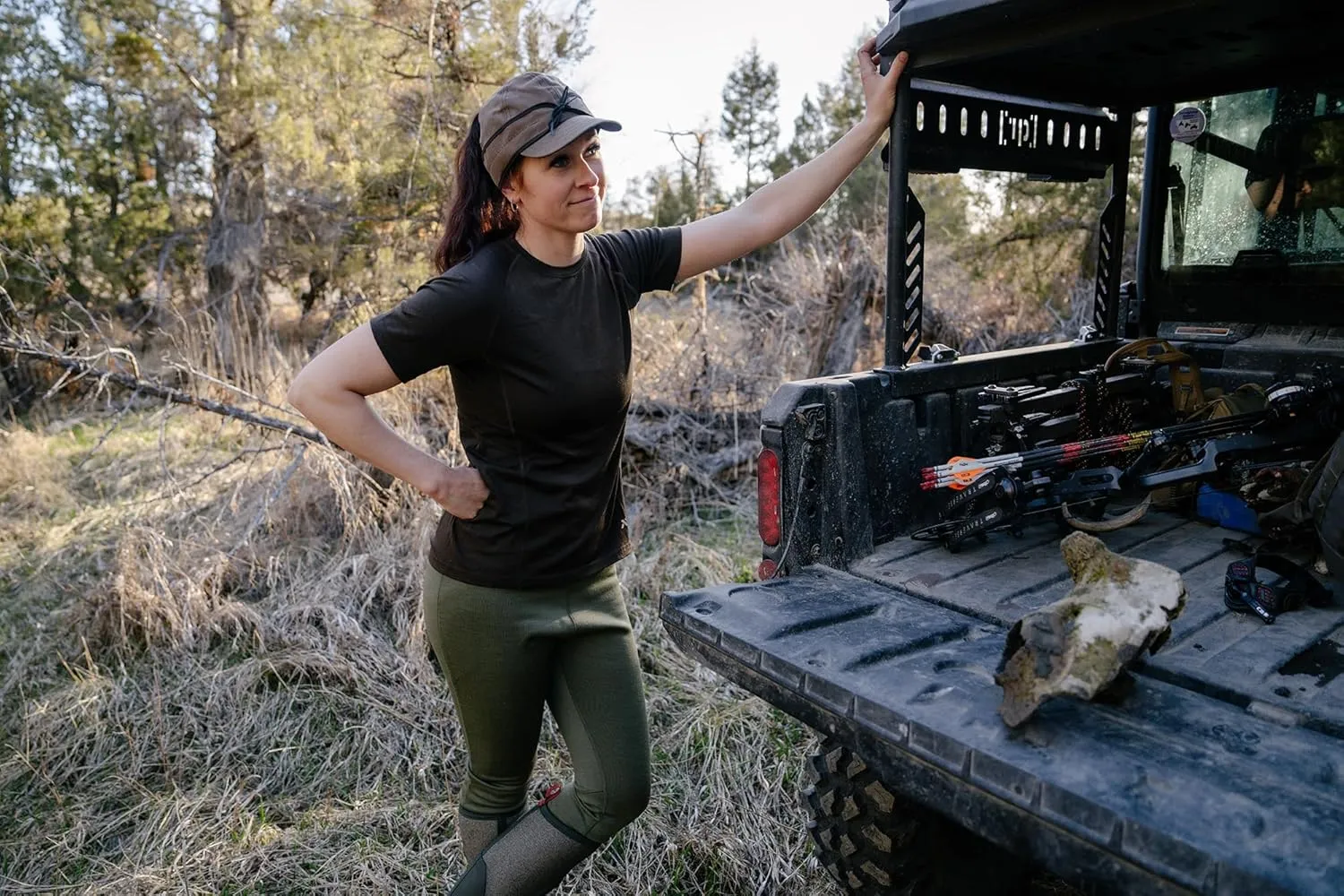 First Lite Women's Wick Short Sleeve Crew Shirt - Ultralight Merino Wool Camo Hunting T-Shirt