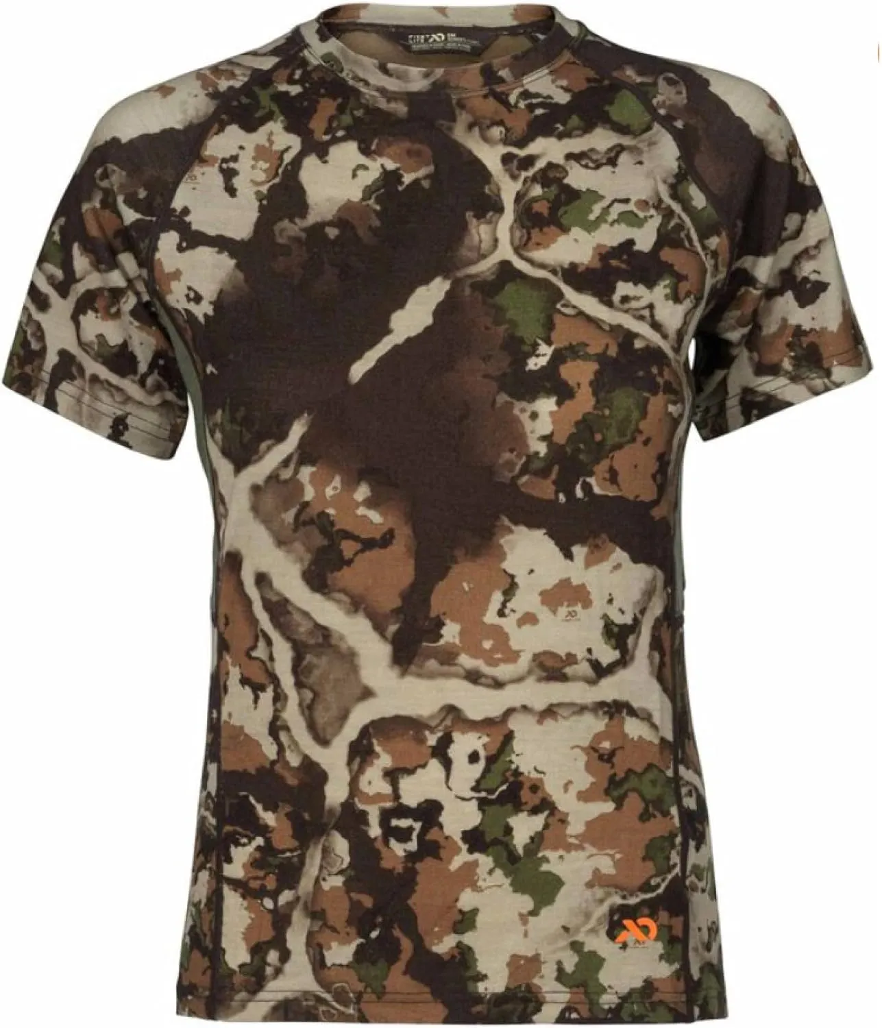 First Lite Women's Wick Short Sleeve Crew Shirt - Ultralight Merino Wool Camo Hunting T-Shirt