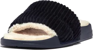FitFlop Women's Iqushion Fleece-Lined Corduroy Slides Sandal