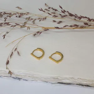 Flat Bar Huggie Hoops
