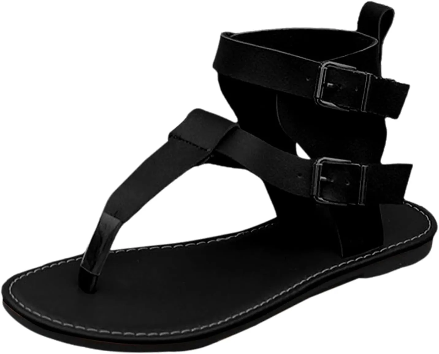 Flat Bohemian Sandals for Women Rhinestone Open Toe Slip on Casual Sandal Comfortable Walking Flat Sandals