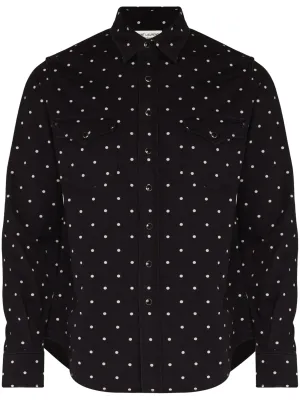 Flexible dot Western shirt polka Flat-rate discount
