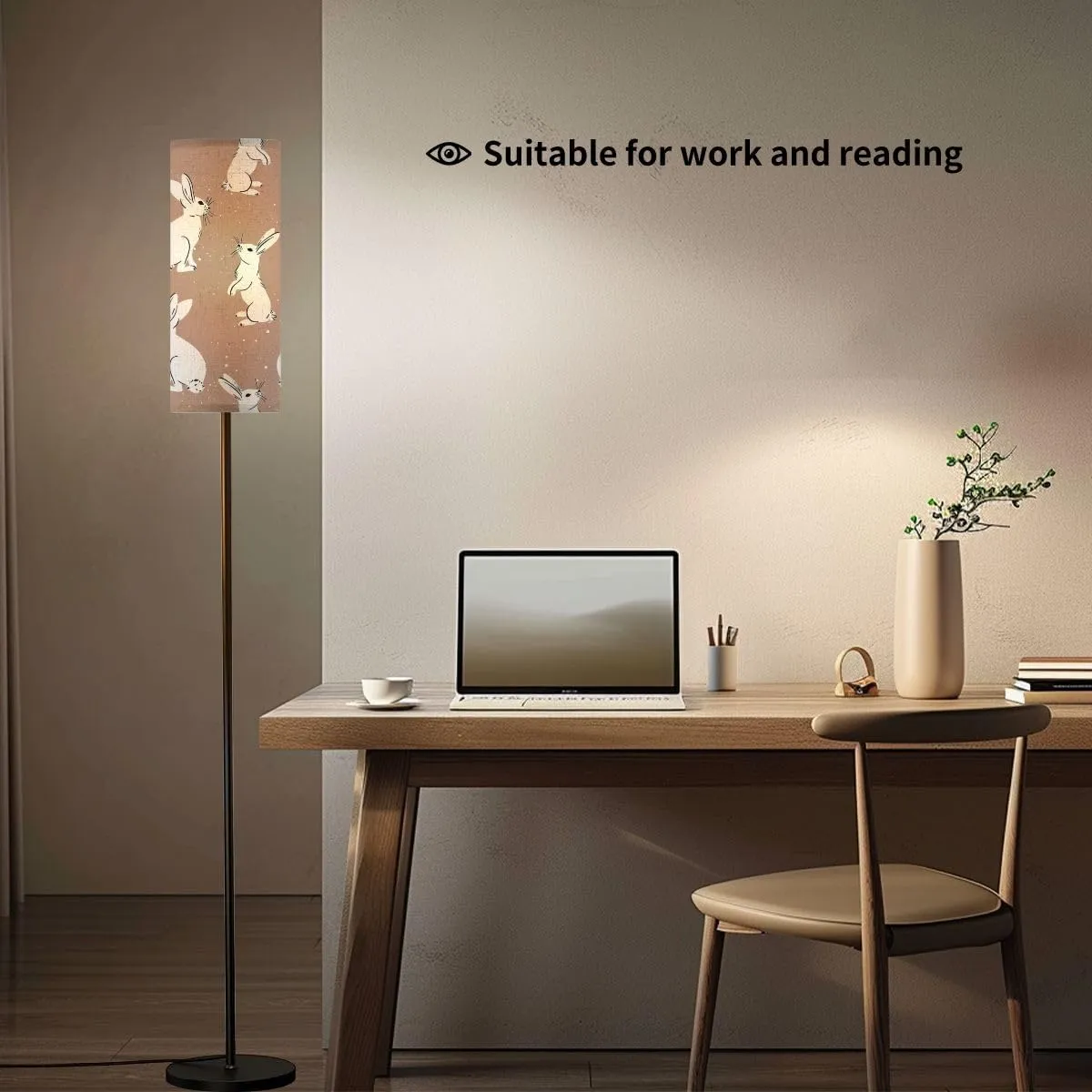 Floor Lamp for Living Room Cute Rabbit seamless pattern flat cute polka dots simple minimal Light Stand Lamp with Remote Control Dimmable LED Tall Lamps for Bedrooms Reading Western Home Decor