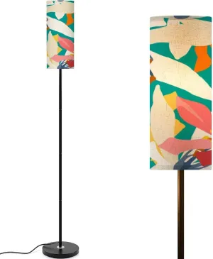 Floor Lamp for Living Room Seamless pattern Cardwell lily flat minimal retro vintage colorful Light Stand Lamp with Remote Control Dimmable LED Tall Lamps for Bedrooms Reading Western Home Decor