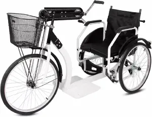 Folding Hand-Cranked Tricycle Wheelchair for Adults/Seniors/Disabled Rehab Trike- 3-Wheel Bike with Basket, 18in Seat, 440LBS Capacity, Three-Wheeled Bicycles Cruise Trike
