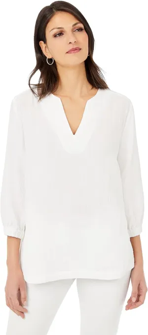 Foxcroft Women's Evie 3/4 Sleeve Gauze Blouse