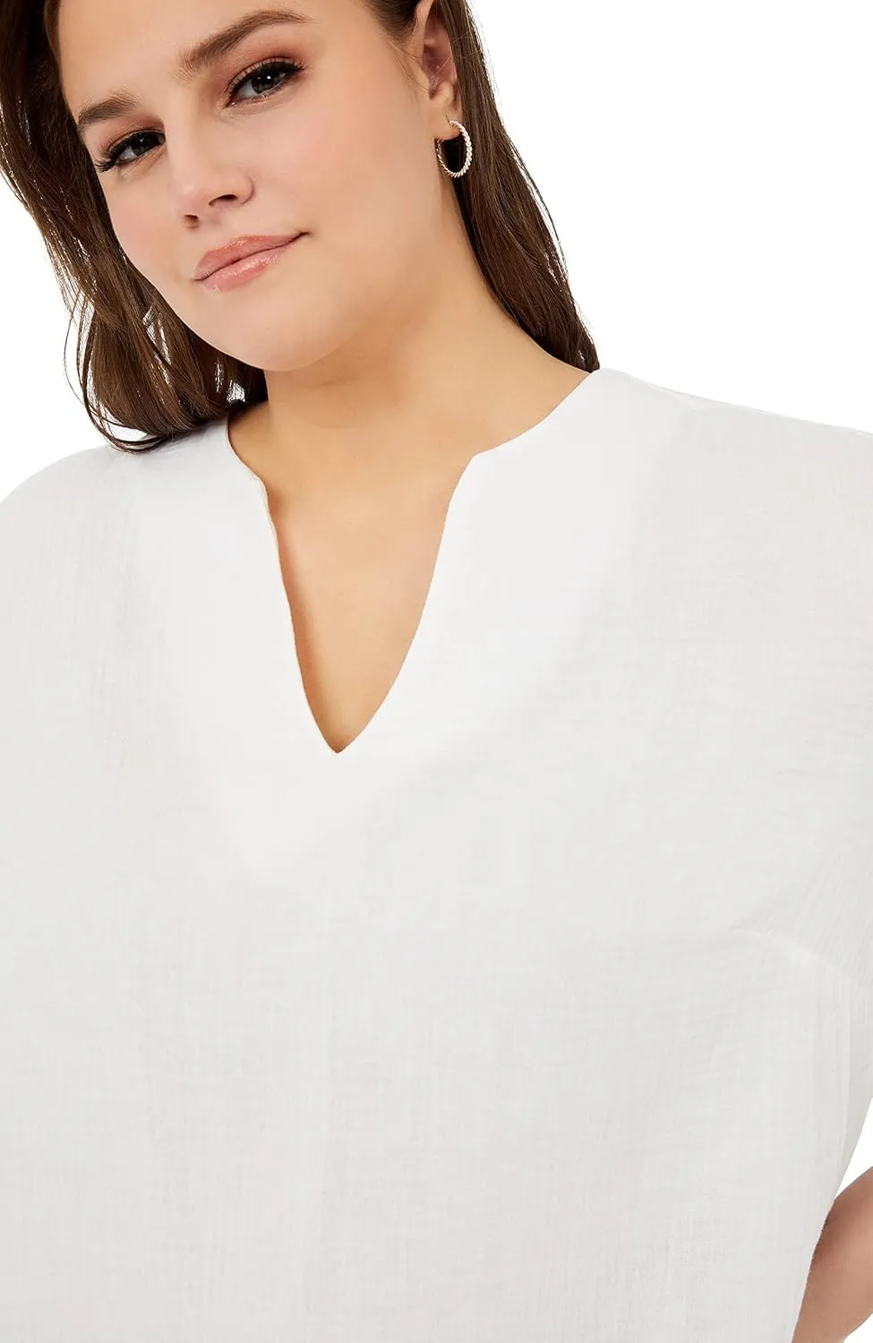 Foxcroft Women's Evie 3/4 Sleeve Gauze Blouse