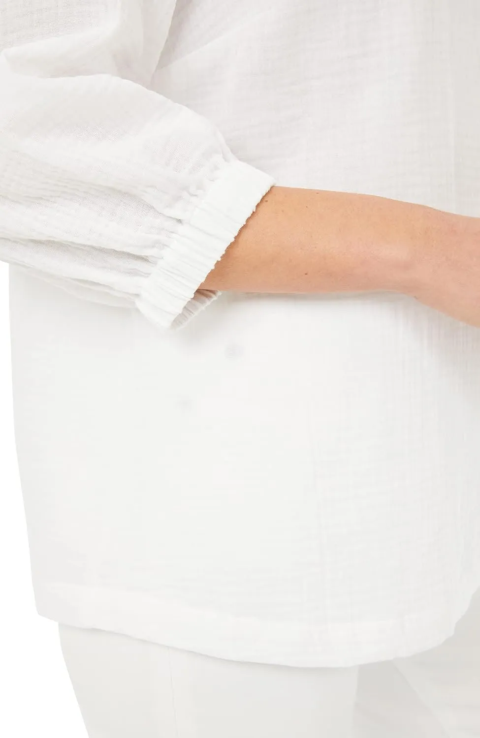 Foxcroft Women's Evie 3/4 Sleeve Gauze Blouse