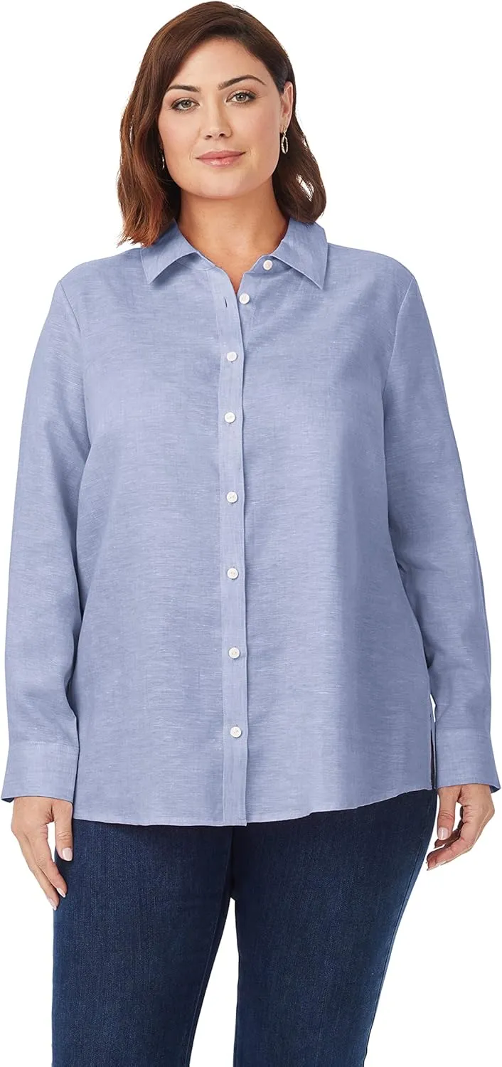 Foxcroft Women's Jordan Long Sleeve Linen Shirt