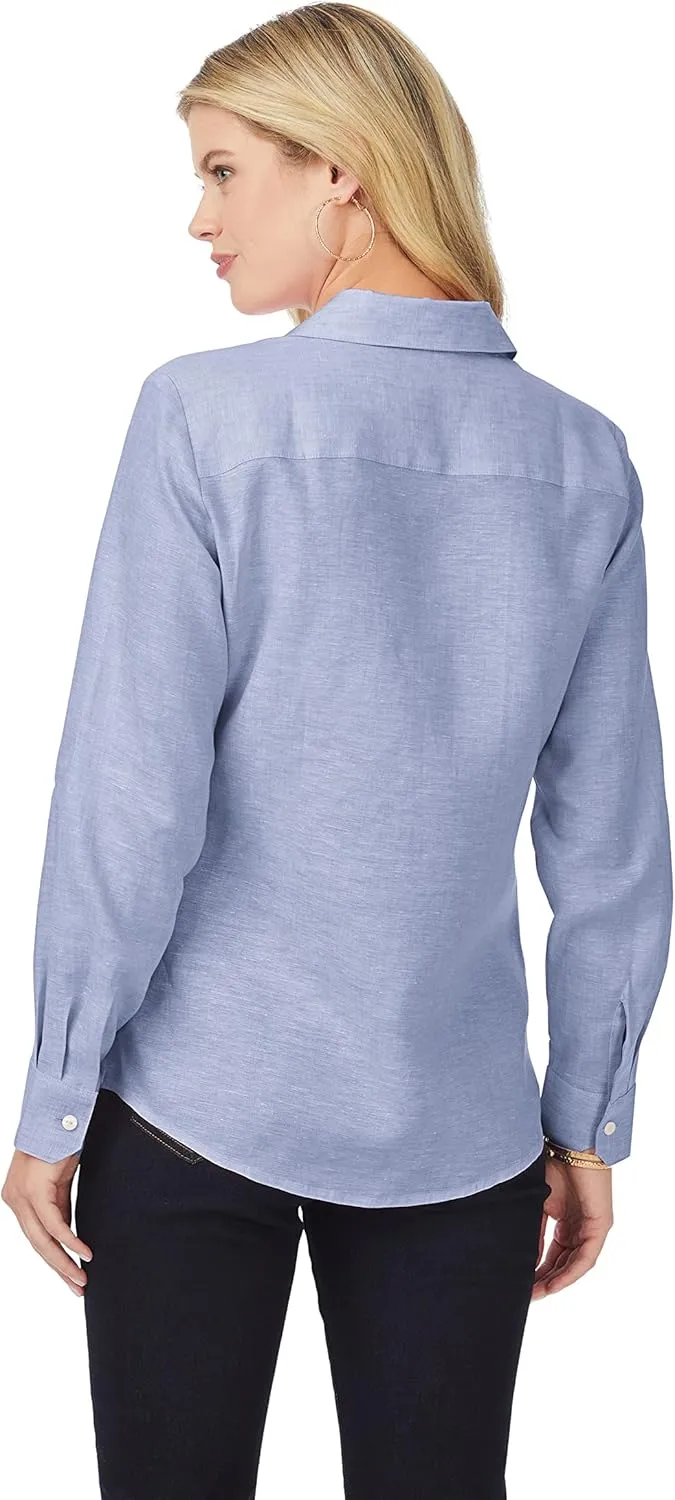 Foxcroft Women's Jordan Long Sleeve Linen Shirt