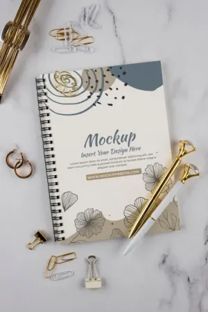 Free Flat Lay Of Elegant And Minimal Desk Psd