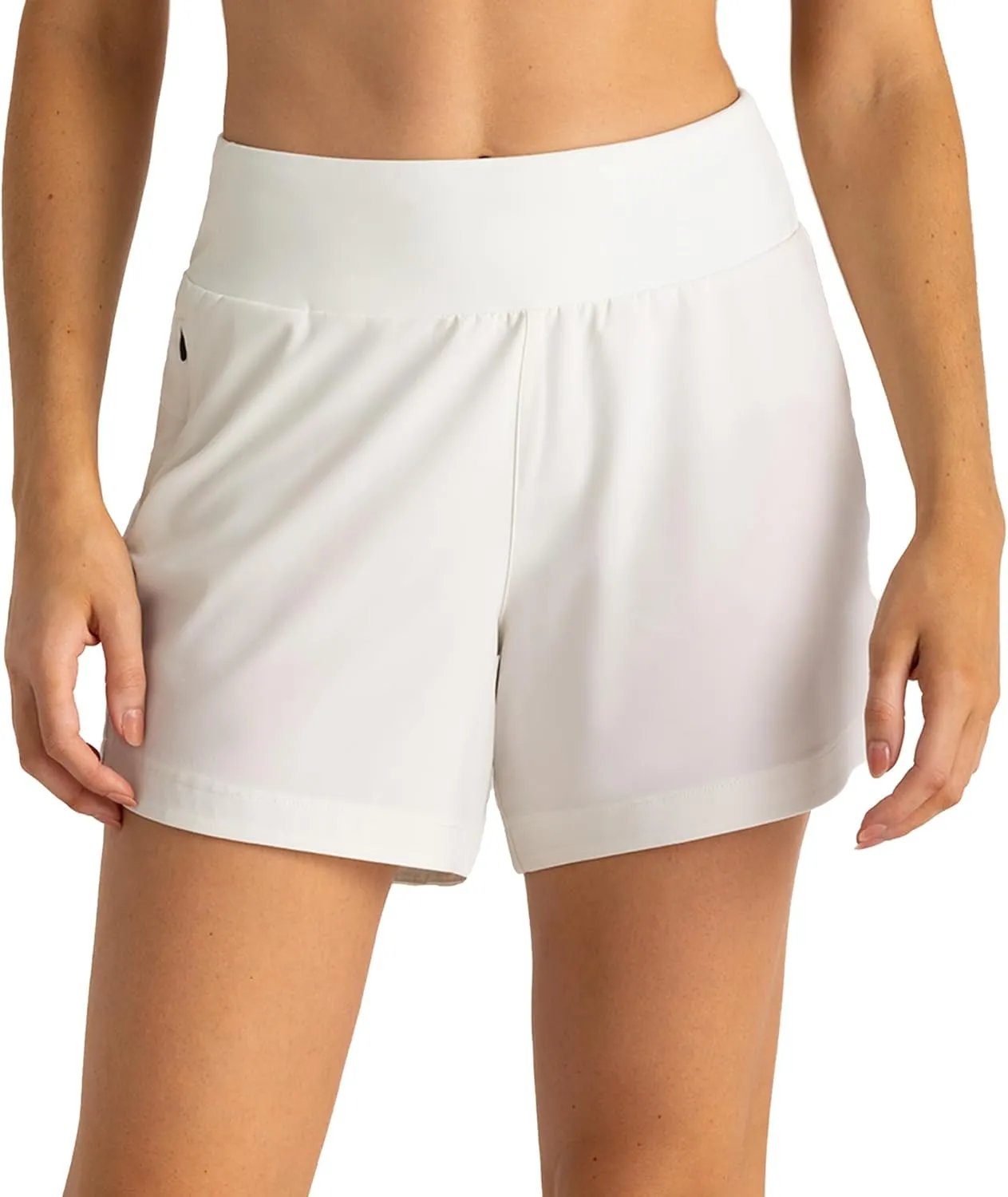 Free Fly Women's Lined Active Breeze Short - Odor Control, Sun Protection UPF 50  Womens Exercise Shorts - 5" Inseam