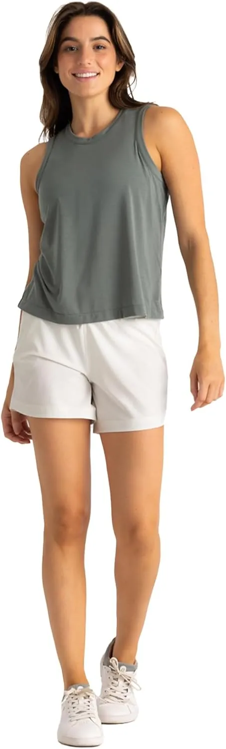 Free Fly Women's Lined Active Breeze Short - Odor Control, Sun Protection UPF 50  Womens Exercise Shorts - 5" Inseam