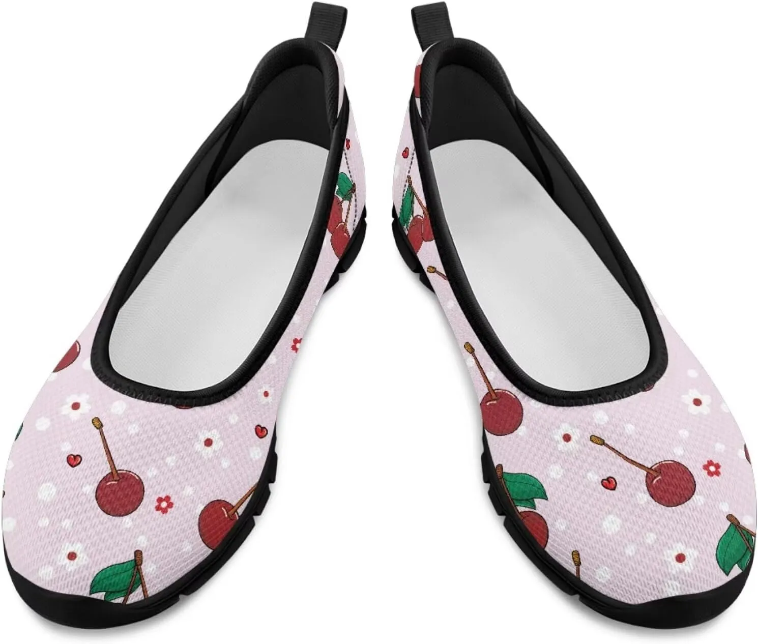 Fruit Print Shoes for Women Slip On Low Cut Loafer Flats Mesh Non Slip Indoor Outdoor Comfortable Shoes for Everyday Wear