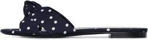 FSJ Women Leisure Faux Suede Bowtie Slides Sandal Open Toe Flat Slippers Vacation Lounge Shopping Shoes