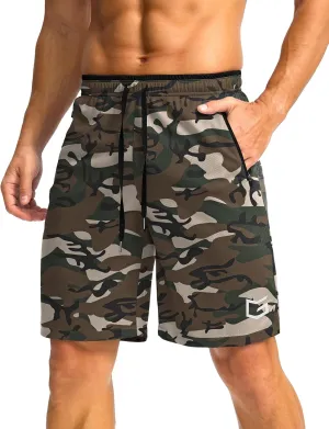 G Gradual Men's Gym Shorts wtih Zipper Pocket 9" Athletic Basketball Mesh Shorts for Men Workout Quick Dry Lightiweight