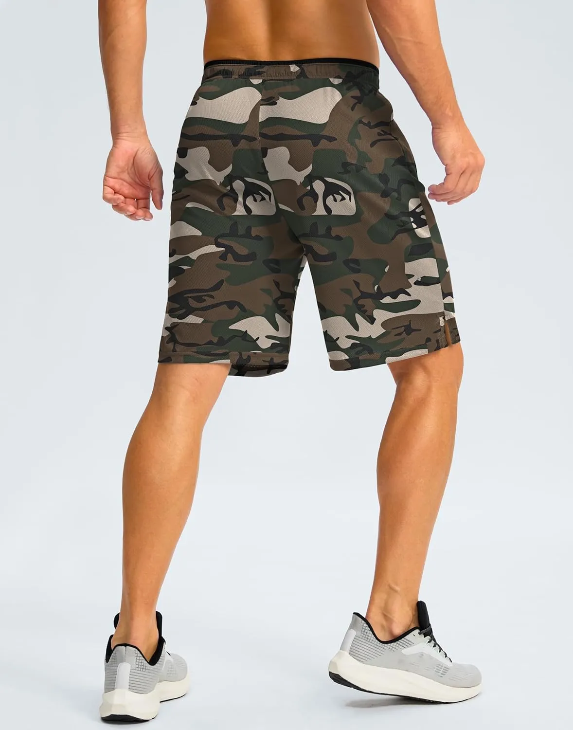 G Gradual Men's Gym Shorts wtih Zipper Pocket 9" Athletic Basketball Mesh Shorts for Men Workout Quick Dry Lightiweight