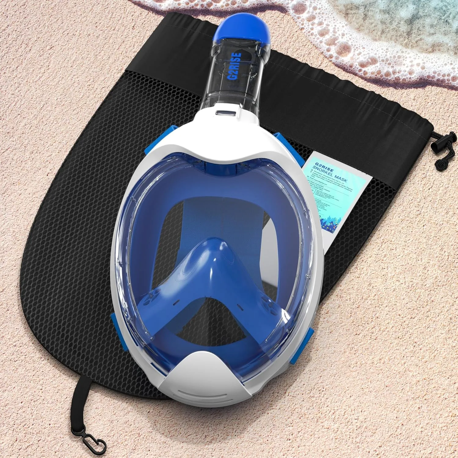 G2RISE Kids Snorkel Mask Full Face Snorkel Set, Snorkeling Gear for Kids with 180 Degree Panoramic View, Anti-Leak & Anti-Fog