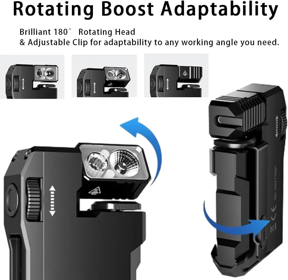G5 Premium Pocket-Sized Mini RGB Flashlight, 400 Lumens Super Bright Rechargeable EDC Flattorch, Portable Magnetic Petite Flat Keychain Flashlight for Camping & Emergency (Black*1)