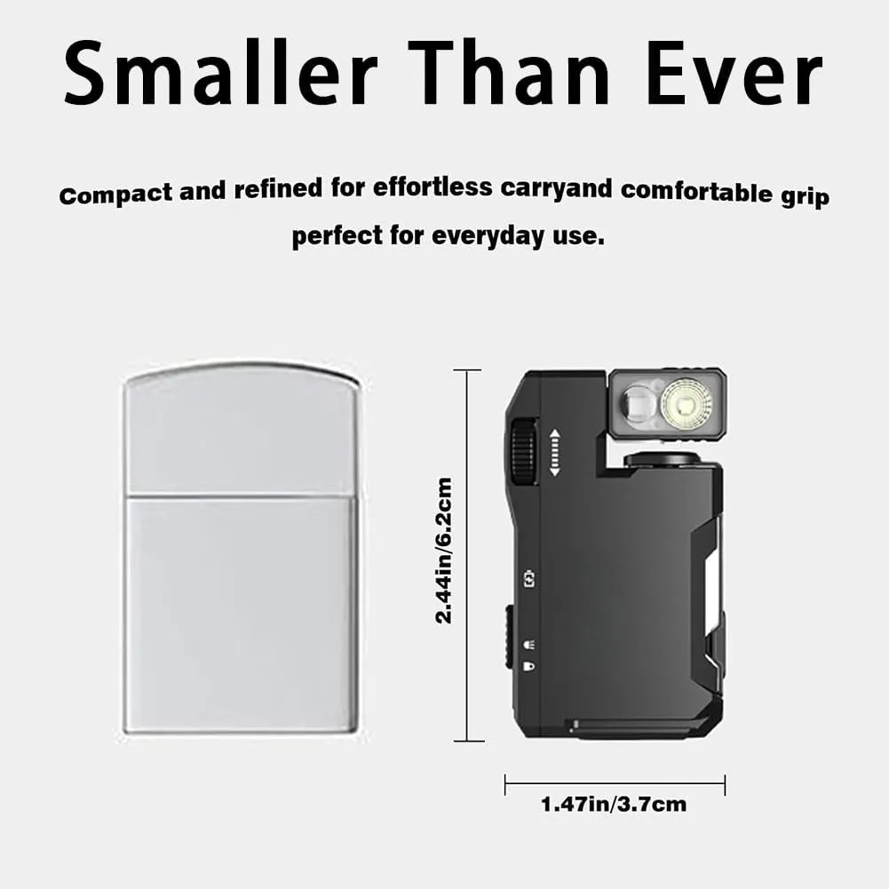 G5 Premium Pocket-Sized Mini RGB Flashlight, 400 Lumens Super Bright Rechargeable EDC Flattorch, Portable Magnetic Petite Flat Keychain Flashlight for Camping & Emergency (Black*1)