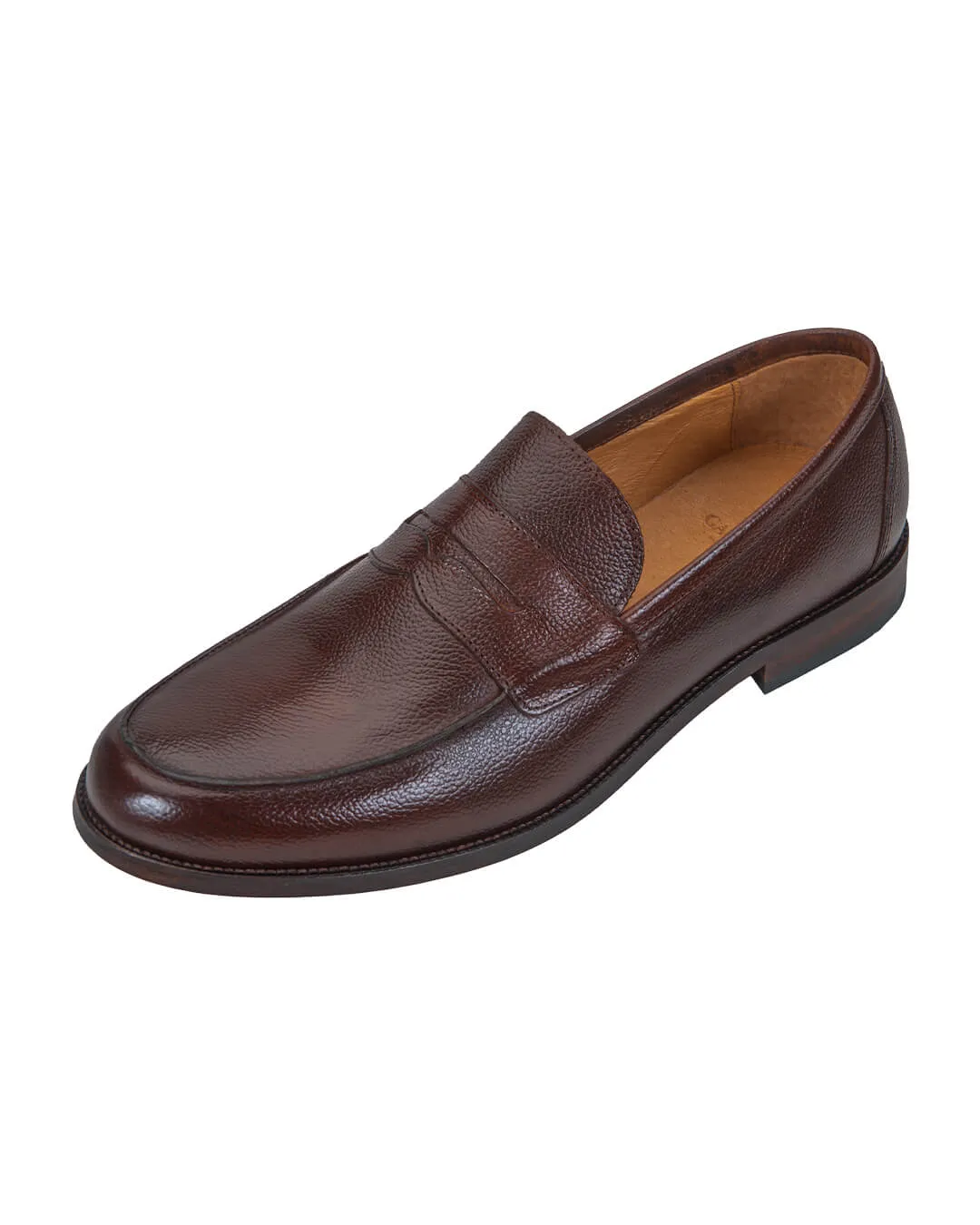 Gagliardi Brown Leather Loafer Scotch Grain Leather