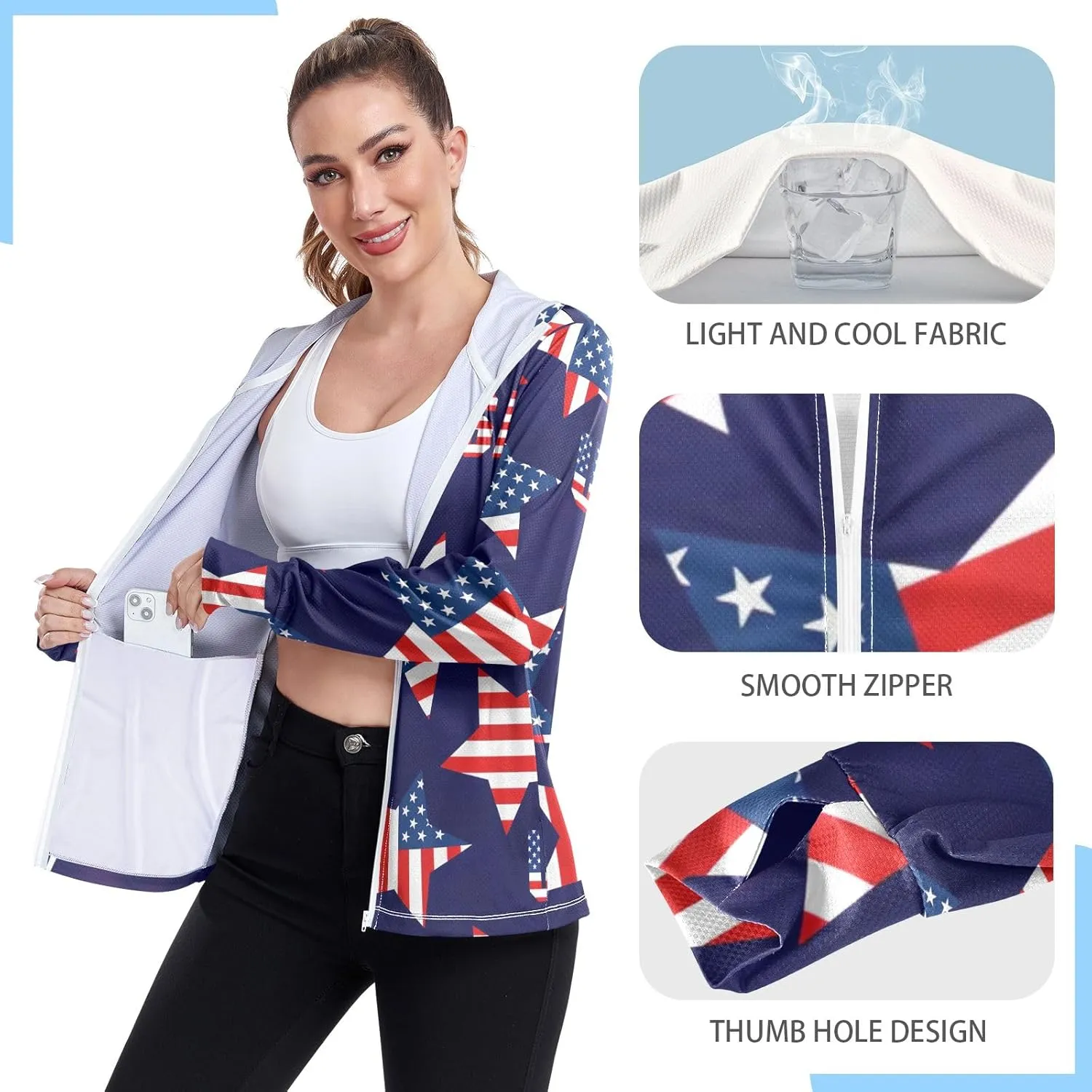 GAIGEO Exotic Tropical Plants Green Women Jacket Active UPF 50  Womens Summer Jackets, Secure Pockets, S