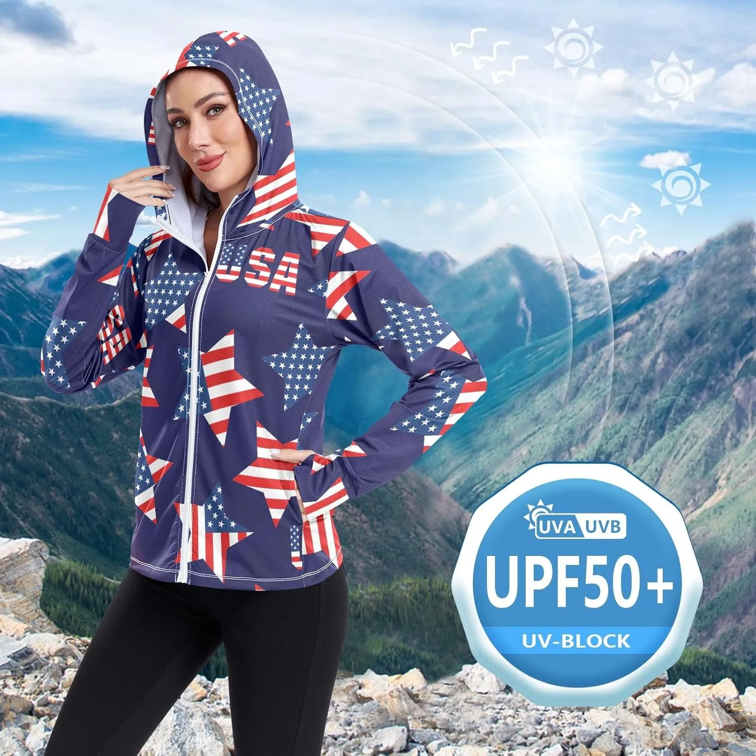 GAIGEO Exotic Tropical Plants Green Women Jacket Active UPF 50  Womens Summer Jackets, Secure Pockets, S