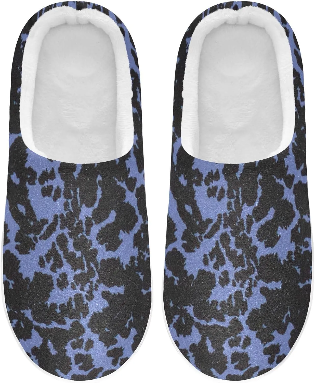 GAIGEO Slippers Women Simple Cute Cow Spots, Non Slip Slippers Women for Indoor Bedroom, Warm Winter House Shoes