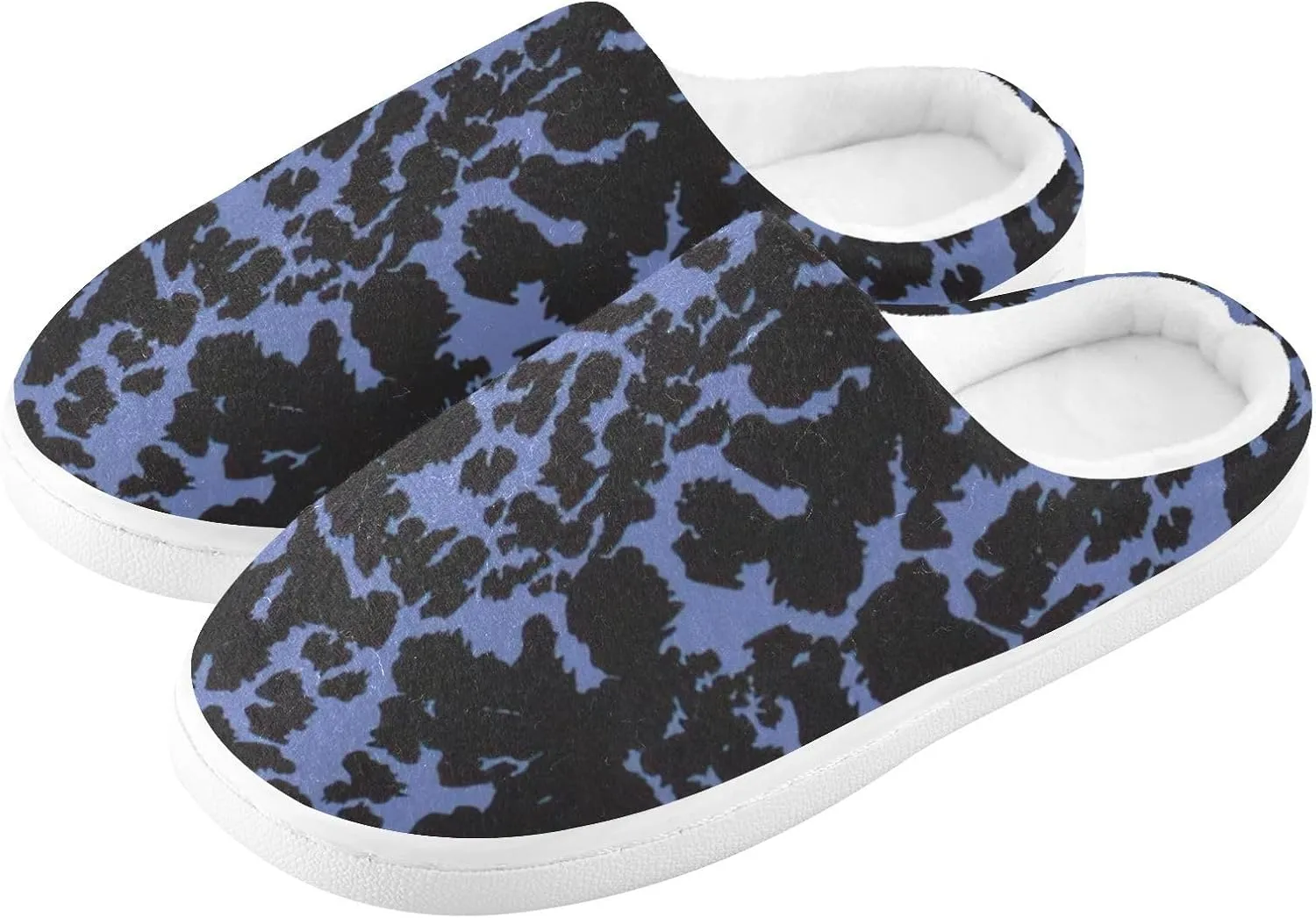 GAIGEO Slippers Women Simple Cute Cow Spots, Non Slip Slippers Women for Indoor Bedroom, Warm Winter House Shoes