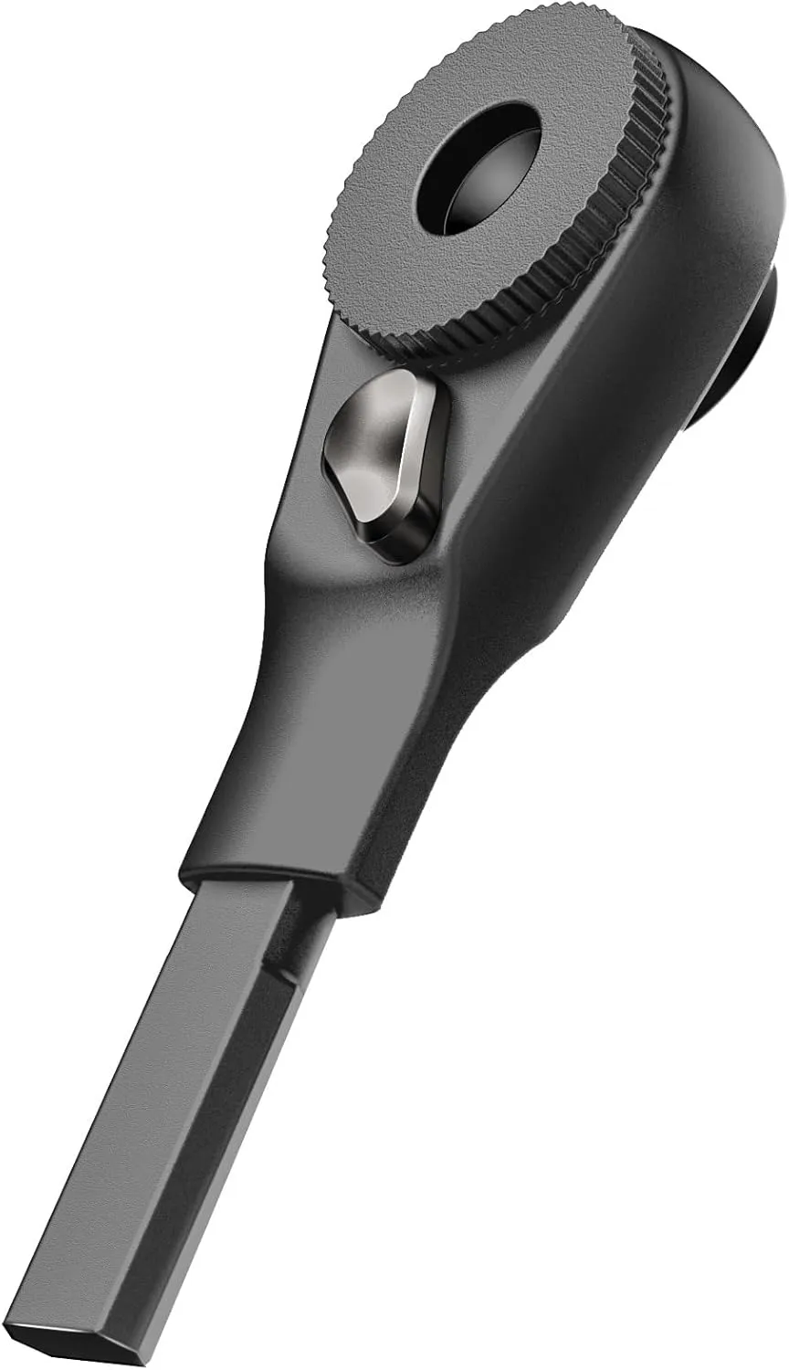 Galvanox Flat-end Ratchet Driver Designed for Leatherman Models - Compatible with Multi-tool Flat Bit Kits and Standard 1/4" Hex Bits (Black)