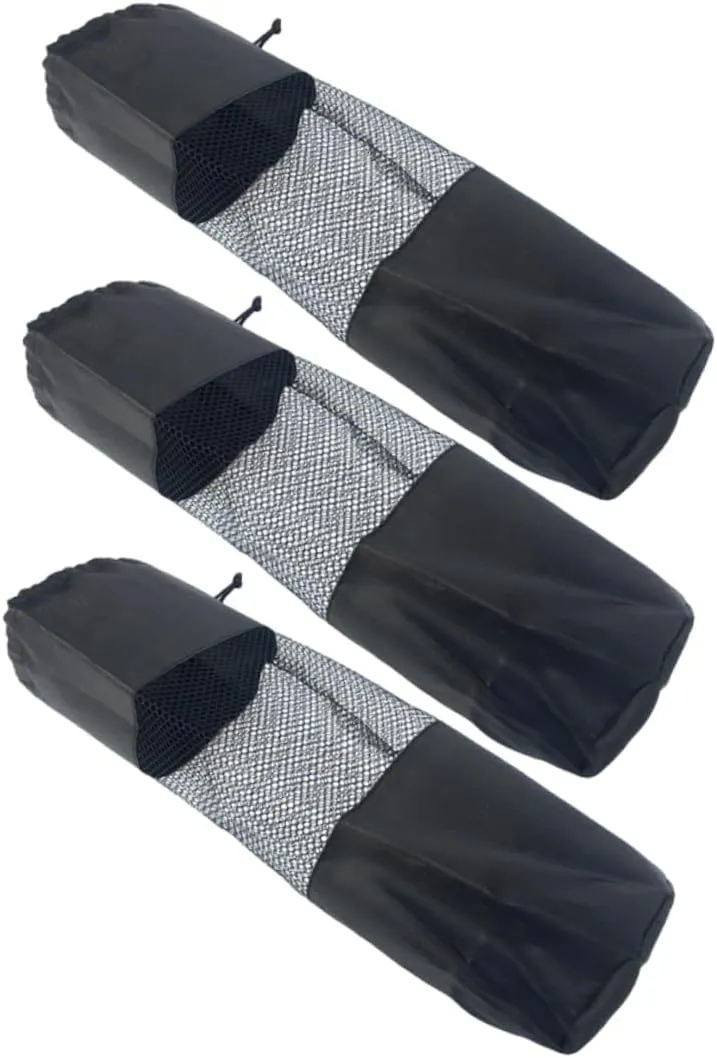 GANAZONO 3 Pack Mesh Drawstring Backpack Travel Duffel Bag for Gym Storage Camping Travel Lightweight Canvas Material Compact