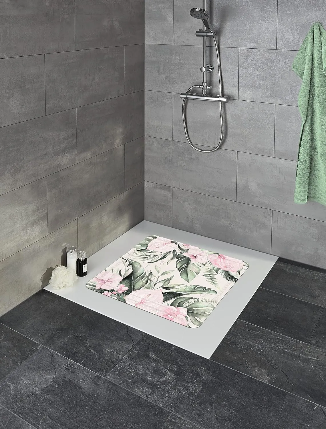 Garden Shower Mat 55 x 55 cm Multi-Coloured PVC