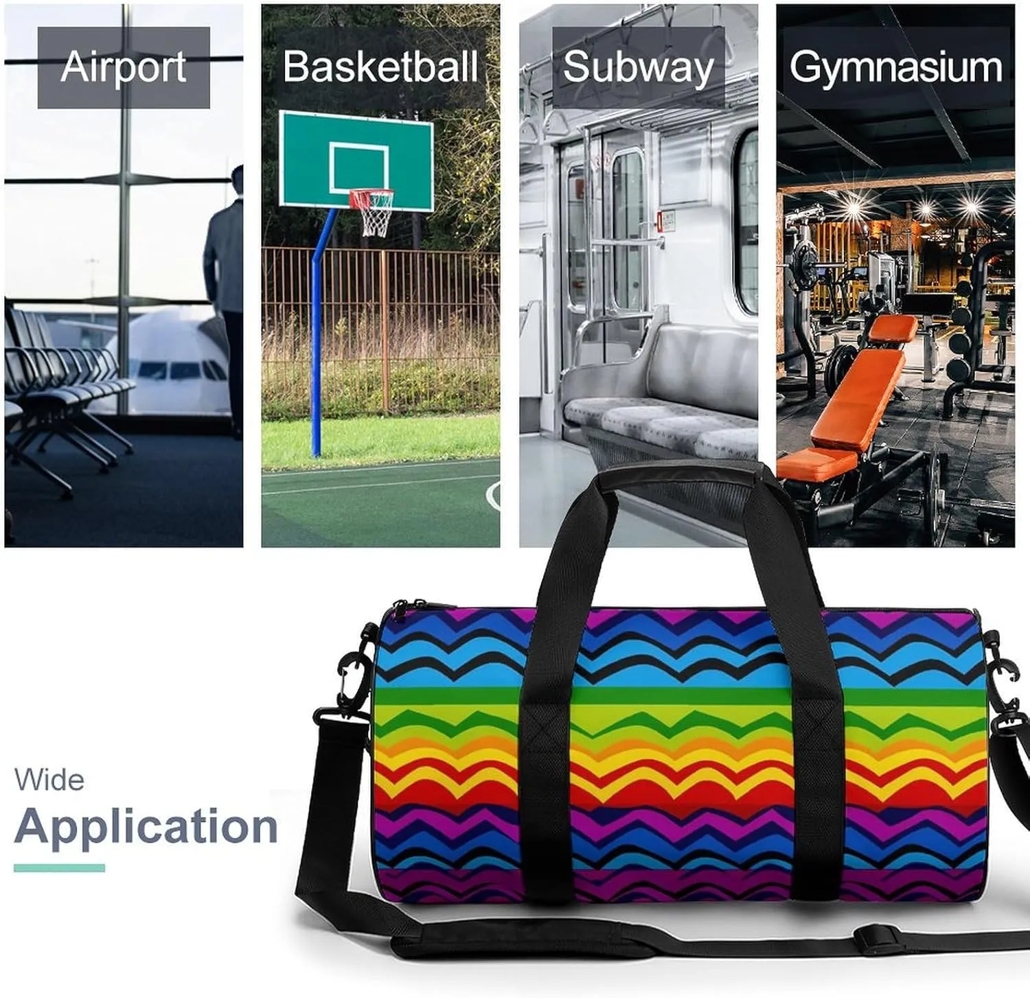 Gay Pride Rainbow Pattern Duffel Bag for Men Women Gym Bag Sports Small Overnight Bag for Travel Weekender