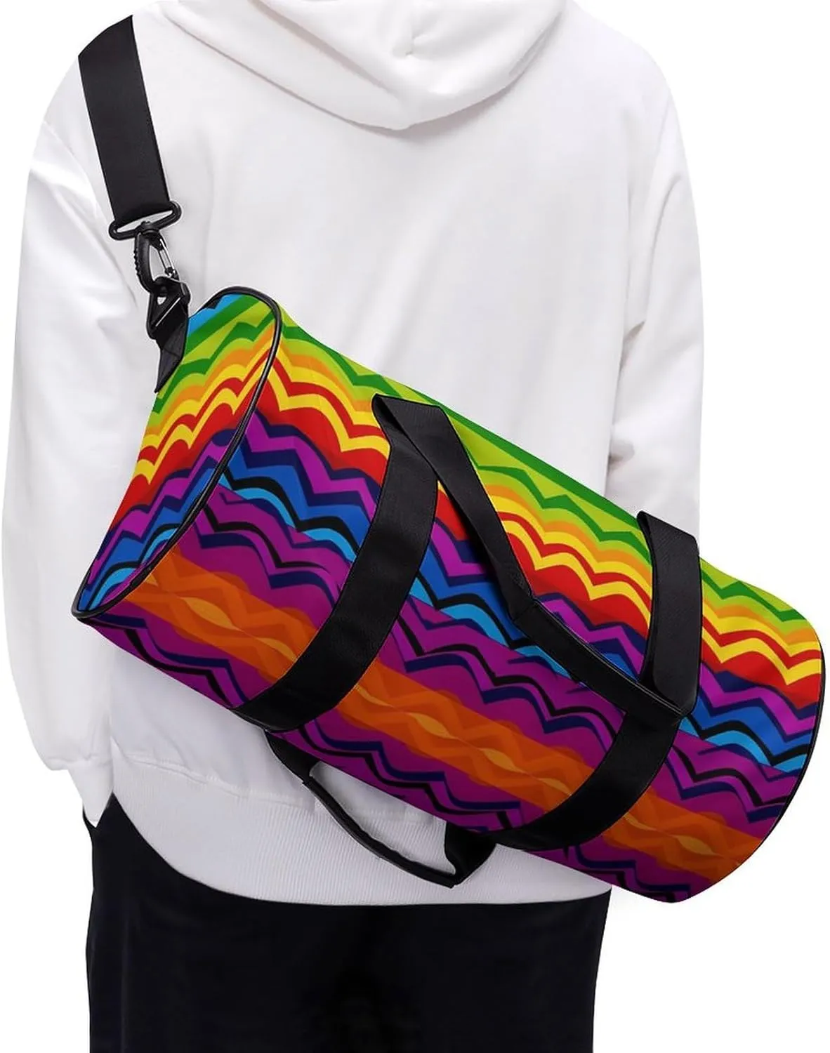 Gay Pride Rainbow Pattern Duffel Bag for Men Women Gym Bag Sports Small Overnight Bag for Travel Weekender