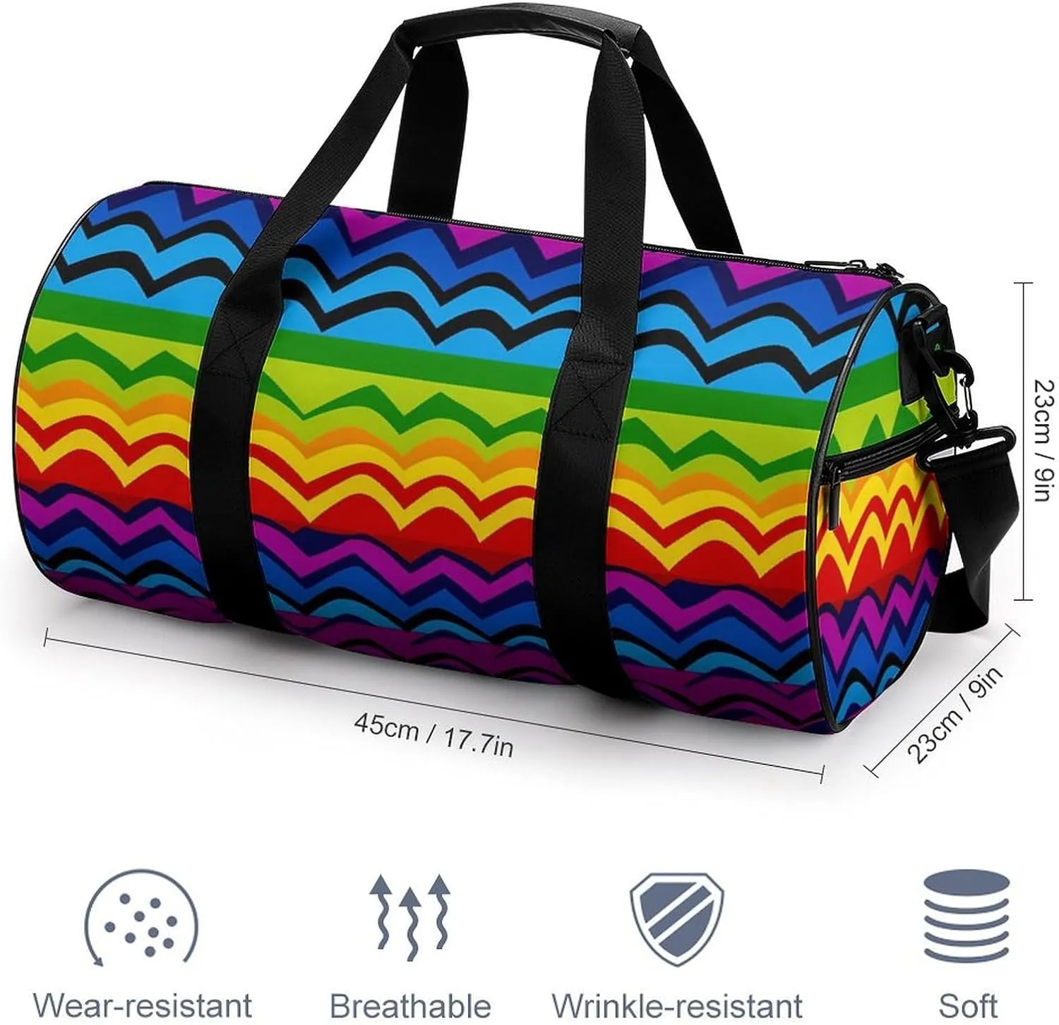 Gay Pride Rainbow Pattern Duffel Bag for Men Women Gym Bag Sports Small Overnight Bag for Travel Weekender