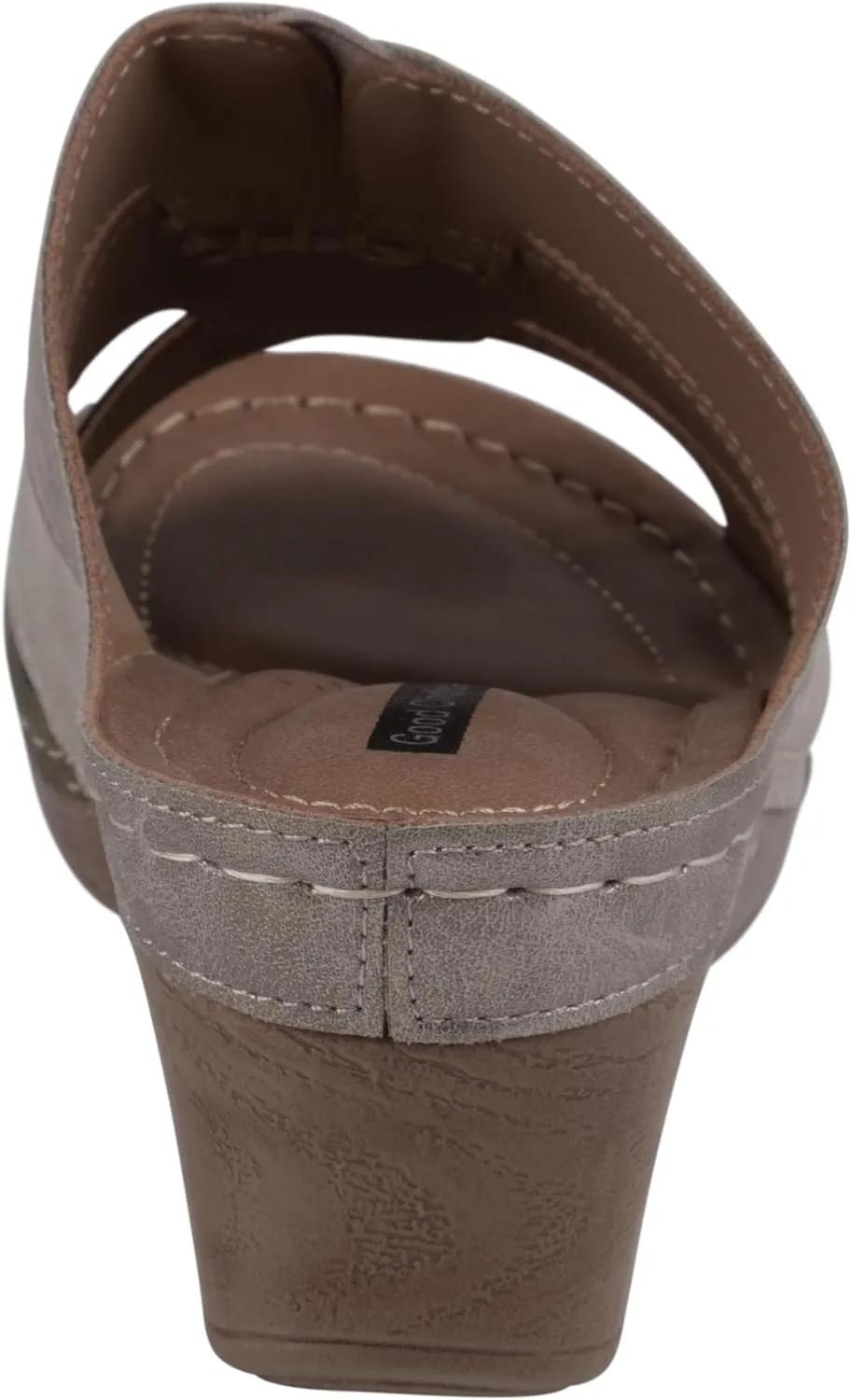 G.C. Shoes Women's Two-Tone Triple Band slip on wedge Sandals